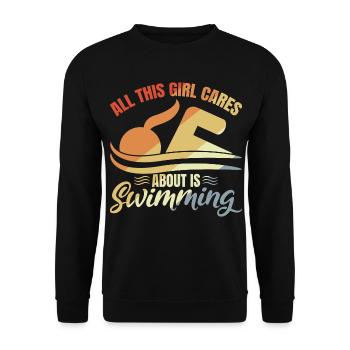 Profischwimmerin - Unisex Pullover - Schwarz - Vorne - Alina (178cm) & Michal (187cm)