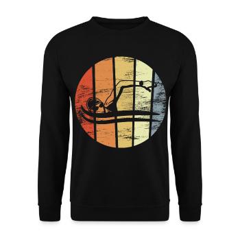 Vintage Schwimmsport - Unisex Pullover - Schwarz - Vorne - Alina (178cm) & Michal (187cm)