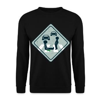 Klimaaktivist Straßen Kleben - Unisex Pullover - Schwarz - Vorne - Alina (178cm) & Michal (187cm)