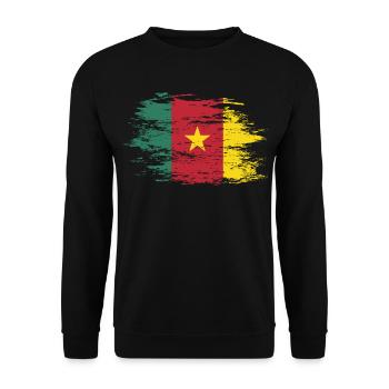 Cameroon flag used - Unisex Sweatshirt - black - Front - Alina (178cm) & Michal (187cm)