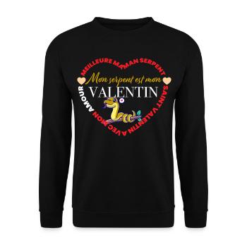 Mon serpent est mon Valentin - Sweat-shirt Unisexe - noir - Devant - Alina (178cm) & Michal (187cm)