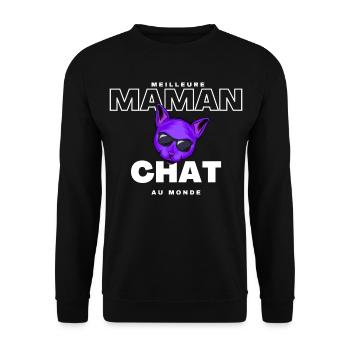 Meilleure Maman Chat au Monde - Sweat-shirt Unisexe - noir - Devant - Alina (178cm) & Michal (187cm)