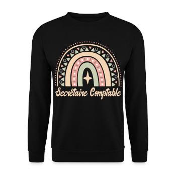 Cadeau Secrétaire Comptable. secrétaire comptable. - Sweat-shirt Unisexe - noir - Devant - Alina (178cm) & Michal (187cm)