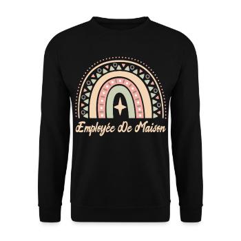 Cadeau Employée De Maison. employée de maison. - Sweat-shirt Unisexe - noir - Devant - Alina (178cm) & Michal (187cm)