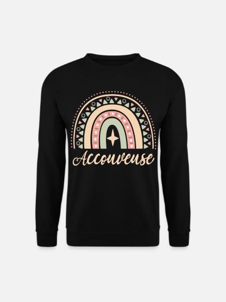 Cadeau Accouveuse. Boho Rainbow accouveuse. - Sweat-shirt Unisexe - noir