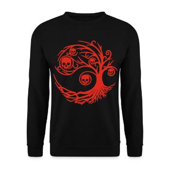 Red tree with skulls - Unisex Sweatshirt - black - Front - Alina (178cm) & Michal (187cm)