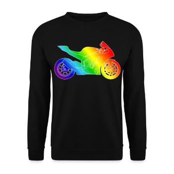 Moto supersport aux couleurs de l’arc-en-ciel - Sweat-shirt Unisexe - noir - Devant - Alina (178cm) & Michal (187cm)