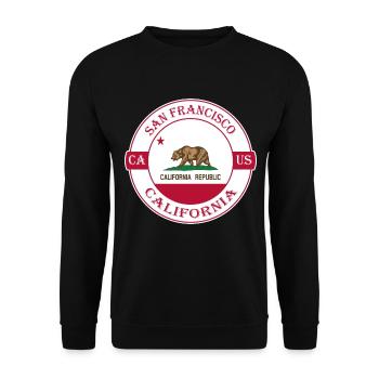 Logo souvenir du drapeau de la Californie de San Francisco aux États-Unis - Sweat-shirt Unisexe - noir - Devant - Alina (178cm) & Michal (187cm)
