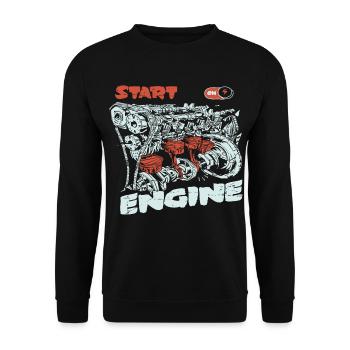 Démarrer le moteur - Sweat-shirt Unisexe - noir - Devant - Alina (178cm) & Michal (187cm)