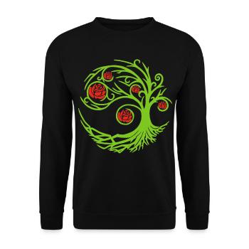 Seltsamer Rosenstrauch - Unisex Pullover - Schwarz - Vorne - Alina (178cm) & Michal (187cm)