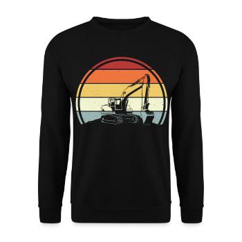 Excavator - Unisex Sweatshirt - black - Front - Alina (178cm) & Michal (187cm)