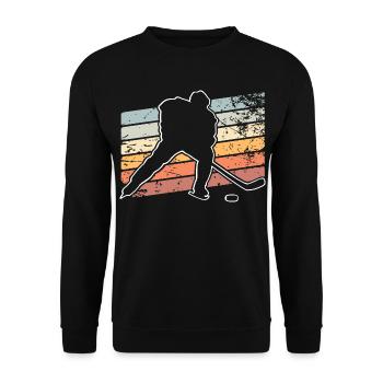 Eishockey  - Unisex Sweatshirt - black - Front - Alina (178cm) & Michal (187cm)