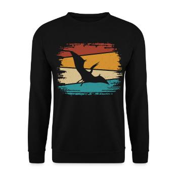Dino Dinosaur Pteranodon - Unisex Sweatshirt - black - Front - Alina (178cm) & Michal (187cm)
