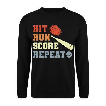 Baseball Spruch - Unisex Pullover - Schwarz - Vorne - Alina (178cm) & Michal (187cm)