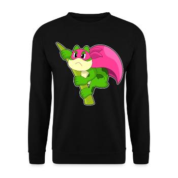 Frog Superhero Cloak - Unisex Sweatshirt - black - Front - Alina (178cm) & Michal (187cm)