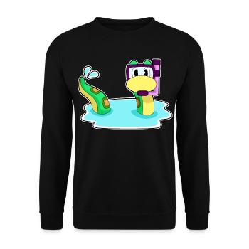 Snake Diver Snorkel Diving - Unisex Sweatshirt - black - Front - Alina (178cm) & Michal (187cm)