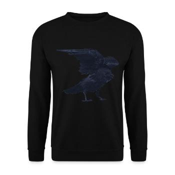 krähe flattern, goth, geburtstagsgeschenk Mann - Unisex Pullover - Schwarz - Vorne - Alina (178cm) & Michal (187cm)