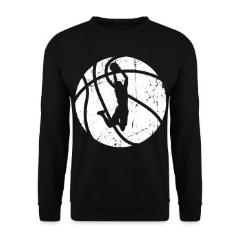 Basketballspieler - Unisex Pullover - Schwarz - Vorne - Alina (178cm) & Michal (187cm)