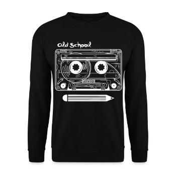 Retro cassette and pen - Unisex Sweatshirt - black - Front - Alina (178cm) & Michal (187cm)