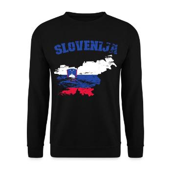 Slovenia Flag Map used - Unisex Sweatshirt - black - Front - Alina (178cm) & Michal (187cm)