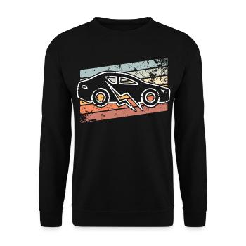 E-car electric car - Unisex Sweatshirt - black - Front - Alina (178cm) & Michal (187cm)