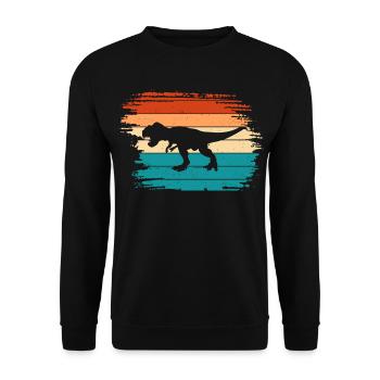 T Rex Dino Dinosaur - Unisex Sweatshirt - black - Front - Alina (178cm) & Michal (187cm)