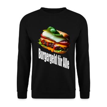 Burgergeld für Alle - Unisex Pullover - Schwarz - Vorne - Alina (178cm) & Michal (187cm)