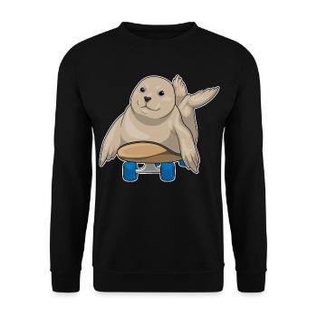 Seal Skater Skateboard - Sweat-shirt Unisexe - noir - Devant - Alina (178cm) & Michal (187cm)