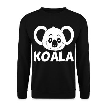 Weißer Koala - Unisex Pullover - Schwarz - Vorne - Alina (178cm) & Michal (187cm)