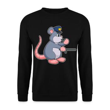 Rat Policier Matraque Police - Sweat-shirt Unisexe - noir - Devant - Alina (178cm) & Michal (187cm)