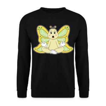 Schmetterling Yoga Fitness Meditation - Unisex Pullover - Schwarz - Vorne - Alina (178cm) & Michal (187cm)