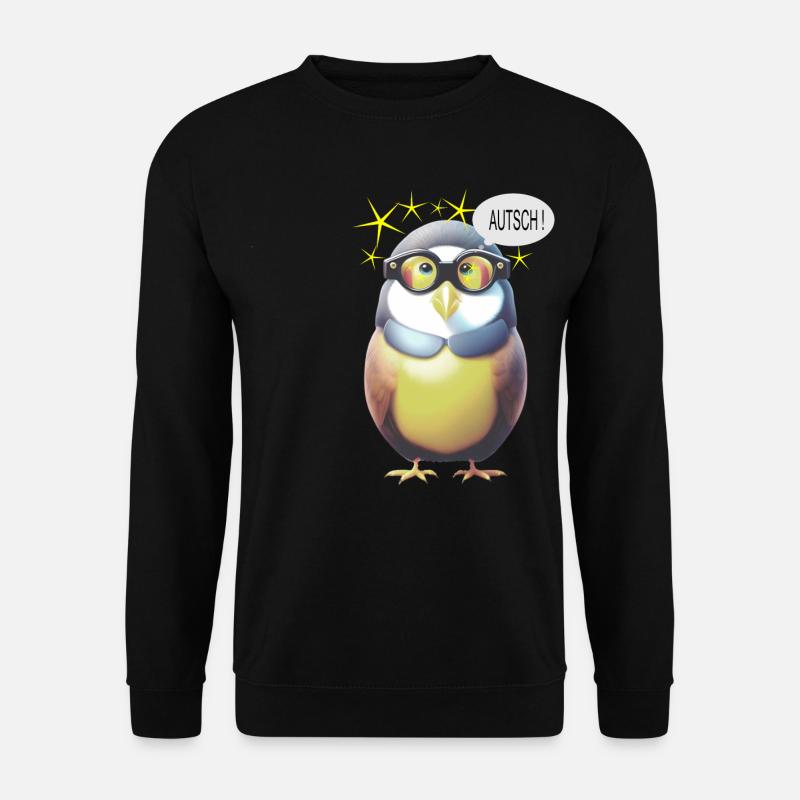 Lustiger Vogel mit Brille - Unisex Pullover - Schwarz