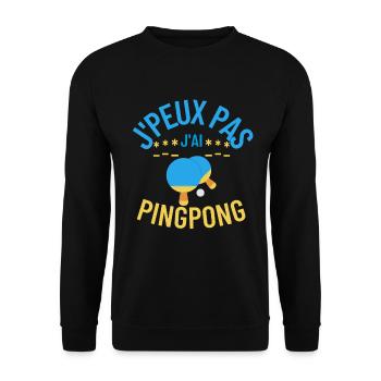 J'peux pas j'ai ping-pong - Sweat-shirt Unisexe - noir - Devant - Alina (178cm) & Michal (187cm)