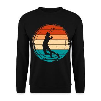 Badminton - Unisex Sweatshirt - black - Front - Alina (178cm) & Michal (187cm)