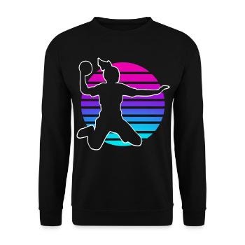 Handball Handball Joueur de handball féminin - Sweat-shirt Unisexe - noir - Devant - Alina (178cm) & Michal (187cm)