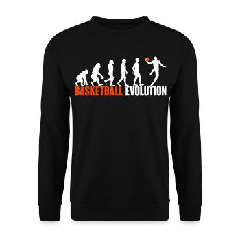Basketball Basketballer Evolution - Unisex Pullover - Schwarz - Vorne - Alina (178cm) & Michal (187cm)