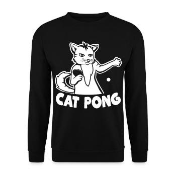 Chat de ping-pong - Sweat-shirt Unisexe - noir - Devant - Alina (178cm) & Michal (187cm)