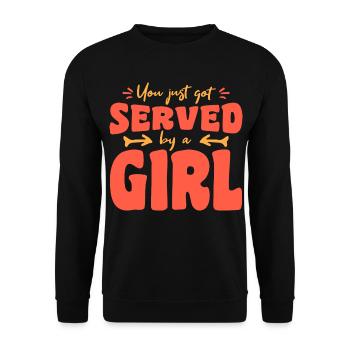 Joueur de tennis de table - Sweat-shirt Unisexe - noir - Devant - Alina (178cm) & Michal (187cm)