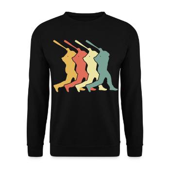Baseball Batter - Unisex Pullover - Schwarz - Vorne - Alina (178cm) & Michal (187cm)