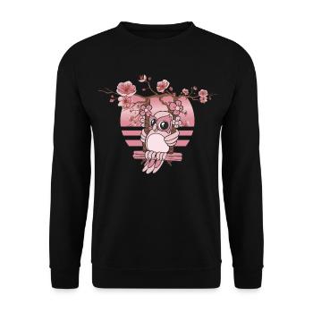 Cute owl - Unisex Sweatshirt - black - Front - Alina (178cm) & Michal (187cm)