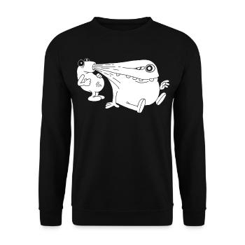 Monstre blanc aspirateur d'énergie - Sweat-shirt Unisexe - noir - Devant - Alina (178cm) & Michal (187cm)