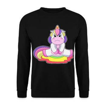 Einhorn Toilette - Unisex Pullover - Schwarz - Vorne - Alina (178cm) & Michal (187cm)