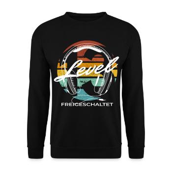 13. Geburtstag Level 13 Gamer Jungen Geschenk - Unisex Pullover - Schwarz - Vorne - Alina (178cm) & Michal (187cm)
