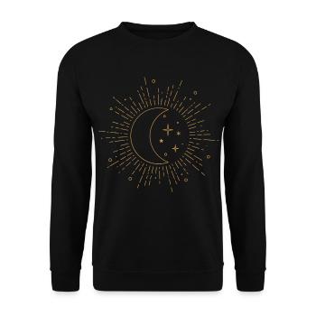 Moon Starry Sky - Unisex Sweatshirt - black - Front - Alina (178cm) & Michal (187cm)