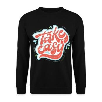take it easy - Unisex Pullover - Schwarz - Vorne - Alina (178cm) & Michal (187cm)