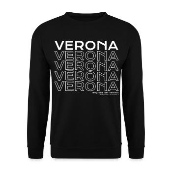 Verona Key Visual: Veneto Wiederholung - Unisex Pullover - Schwarz - Vorne - Alina (178cm) & Michal (187cm)