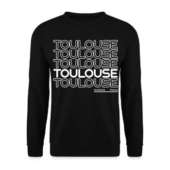 Neon Toulouse lettering - Unisex Sweatshirt - black - Front - Alina (178cm) & Michal (187cm)