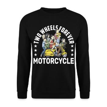 Scooter Crew Parade Biker Motorradfahrer Roller - Unisex Pullover - Schwarz - Vorne - Alina (178cm) & Michal (187cm)