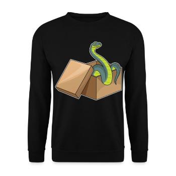 Schlange Karton - Unisex Pullover - Schwarz - Vorne - Alina (178cm) & Michal (187cm)