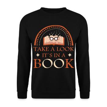 Look, it's in a book - Unisex Sweatshirt - black - Front - Alina (178cm) & Michal (187cm)
